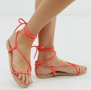 Simmi London Hira Neon Orange Espadrille Spring